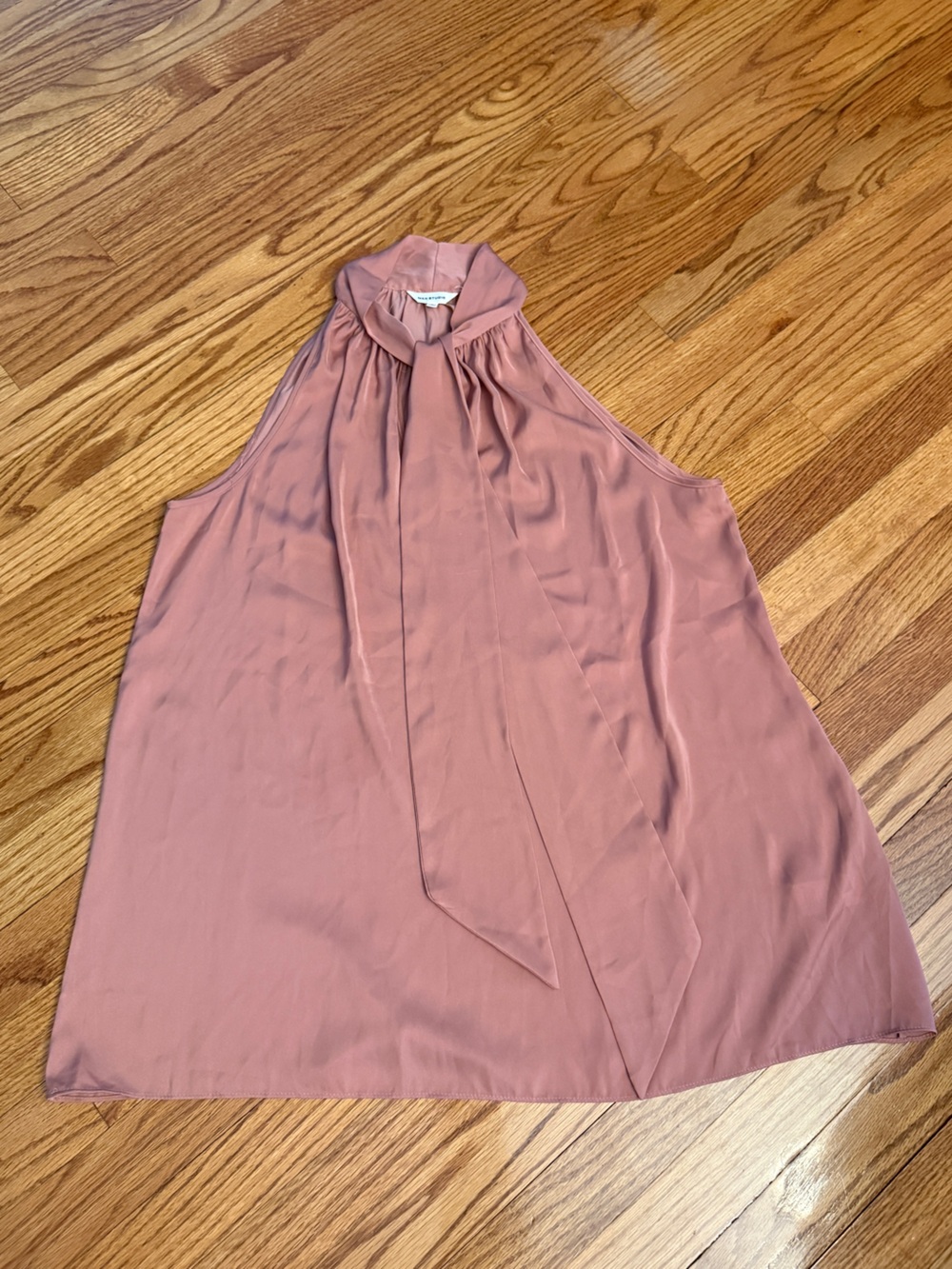 Sleeveless Tie-Neck Blouse
